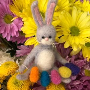 “Charlie” is a Handmade needle Felted Bunny Rabbit